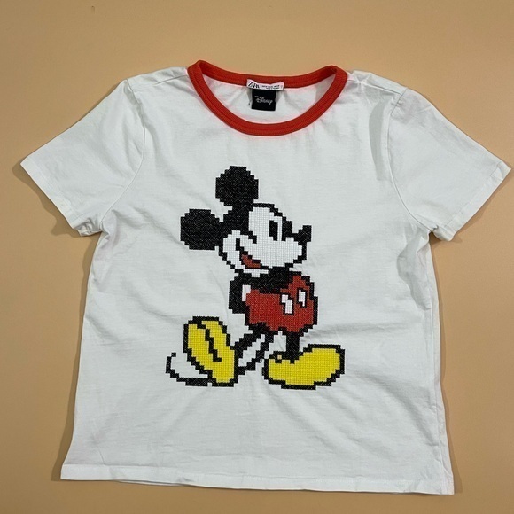 Disney Tops - Disney X Zara Mickey Mouse Embroidered Tee